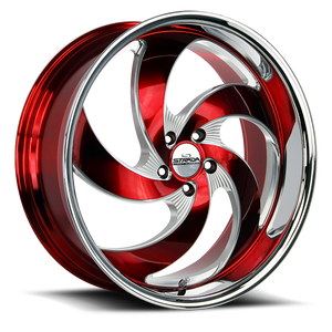 STRADA STREET CLASSICS C05 RETRO 5 22X9 35MM 5X120 CANDY RED MILLED SS LIP | C05252035RMLSS