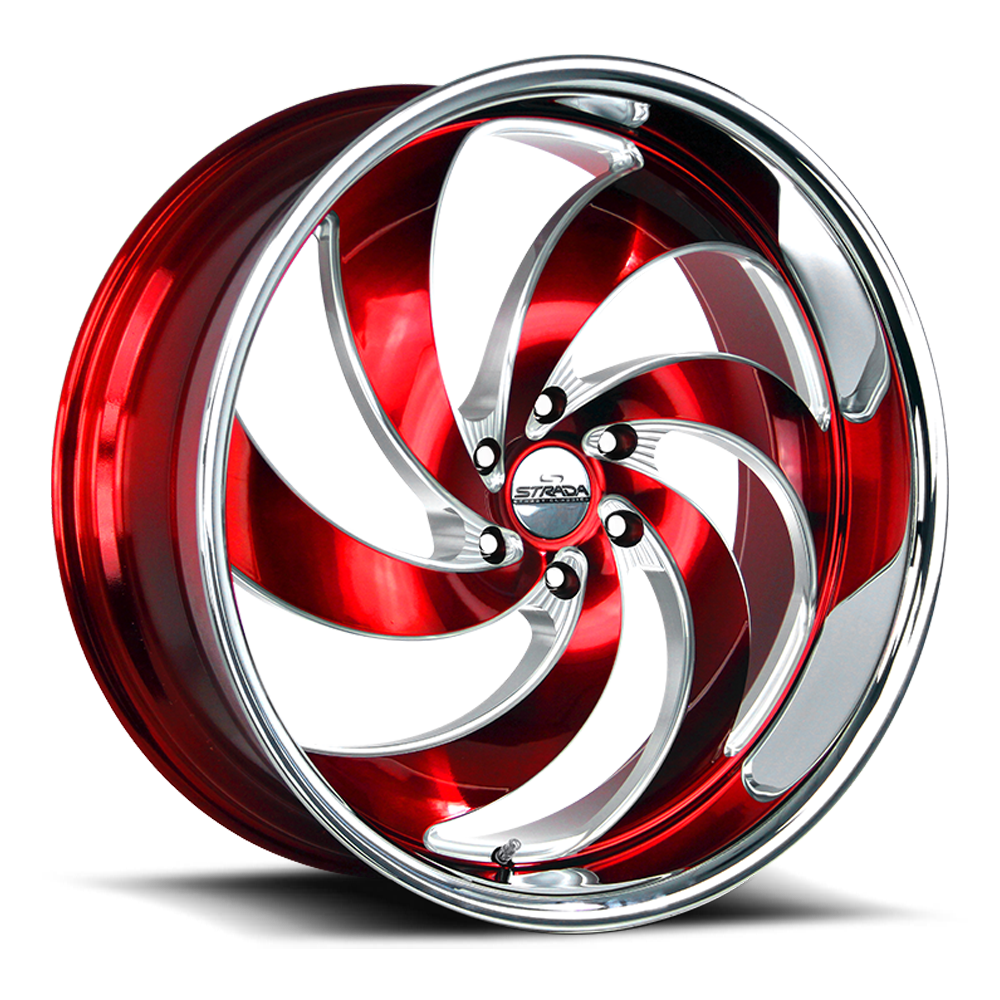 STRADA STREET CLASSICS C06 RETRO 6 26X10 26MM 6X135 CANDY RED MILLED SS LIP | C06663526RMLSS