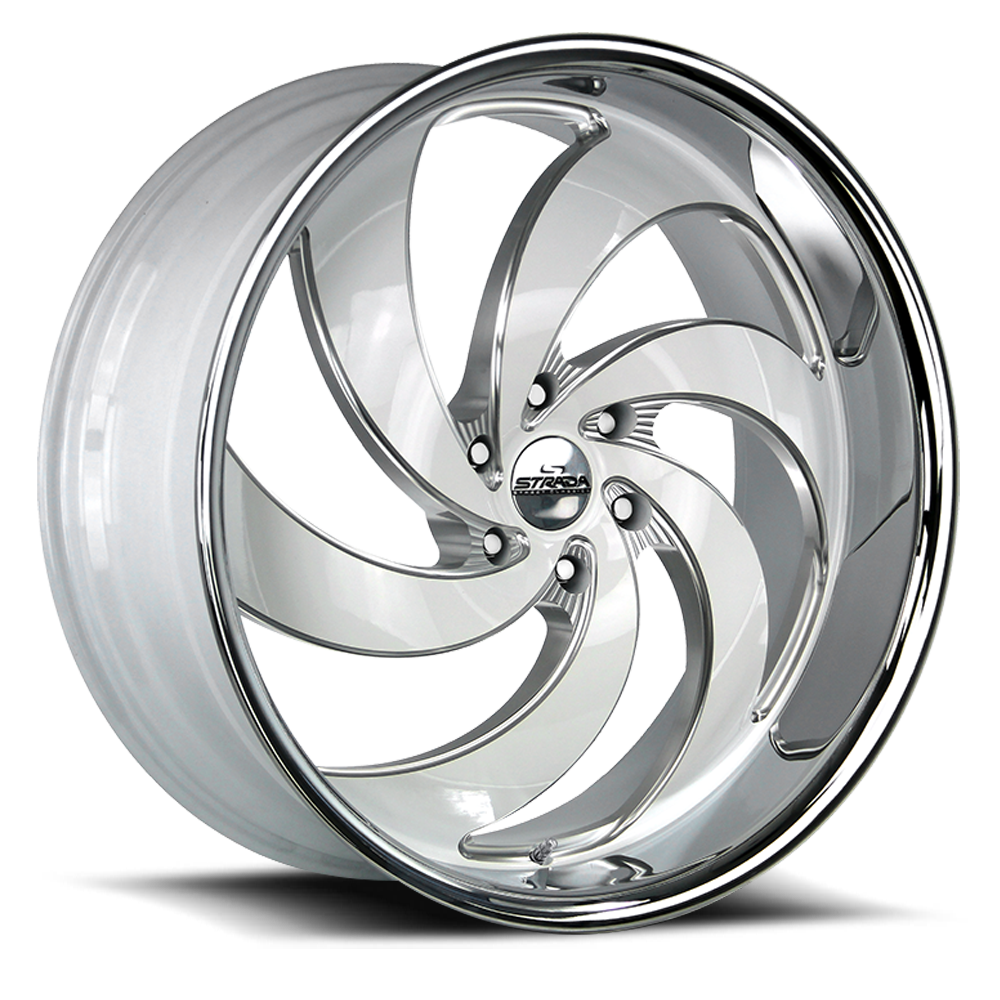 STRADA STREET CLASSICS C06 RETRO 6 24X10 24MM 6X135 GLOSS WHITE MILLED SS LIP | C06463524WMLSS