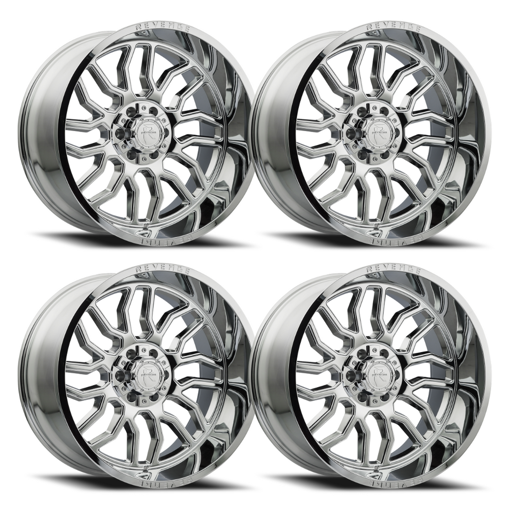 4 NEW 20X10 REVENGE OFFROAD RV205 6X135/6X139.7 -19 CHROME FORD,CHEVY,GMC