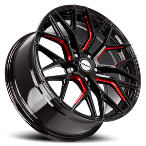 SHIFT H33 SPRING 20X8.5 35MM 5X112 GLOSS BLACK CANDY RED MILLED | H33051235GBMLR