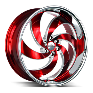 STRADA STREET CLASSICS C06 RETRO 6 24X10 15MM BLANK CANDY RED MILLED SS LIP | C06400015RMLSS