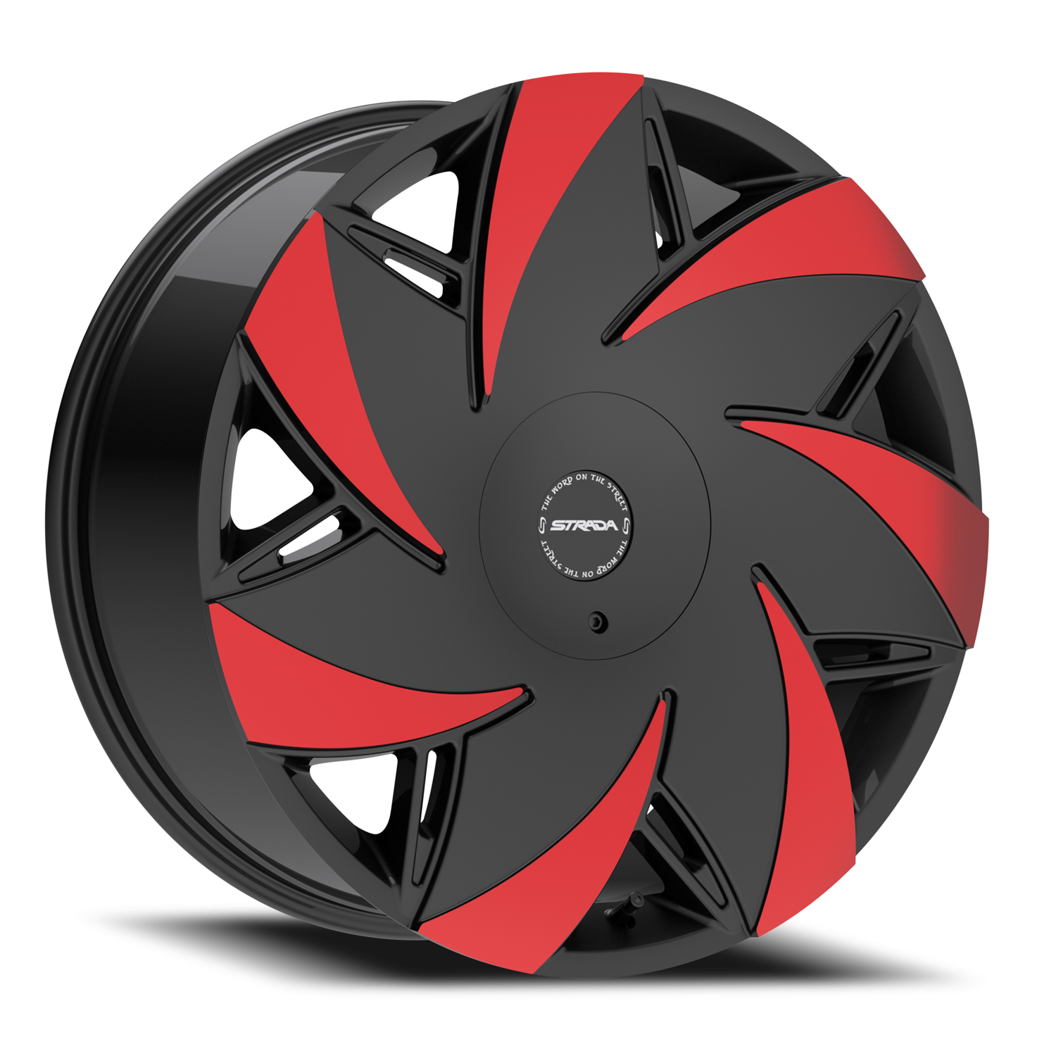 STRADA S67 TURBINA 24X9.5 24MM 6X135/6X139.7 GLOSS BLACK MACHINED RED TIPS | S6749560724GBMRT