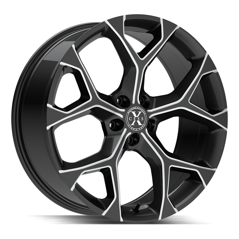 XCESS X05 5 FLAKE 18X8.5 35MM 4X100/4X114.3 GLOSS BLACK MILLED | X0588540035GBML