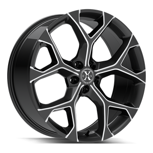 XCESS X05 5 FLAKE 18X8.5 35MM 4X100/4X114.3 GLOSS BLACK MILLED | X0588540035GBML