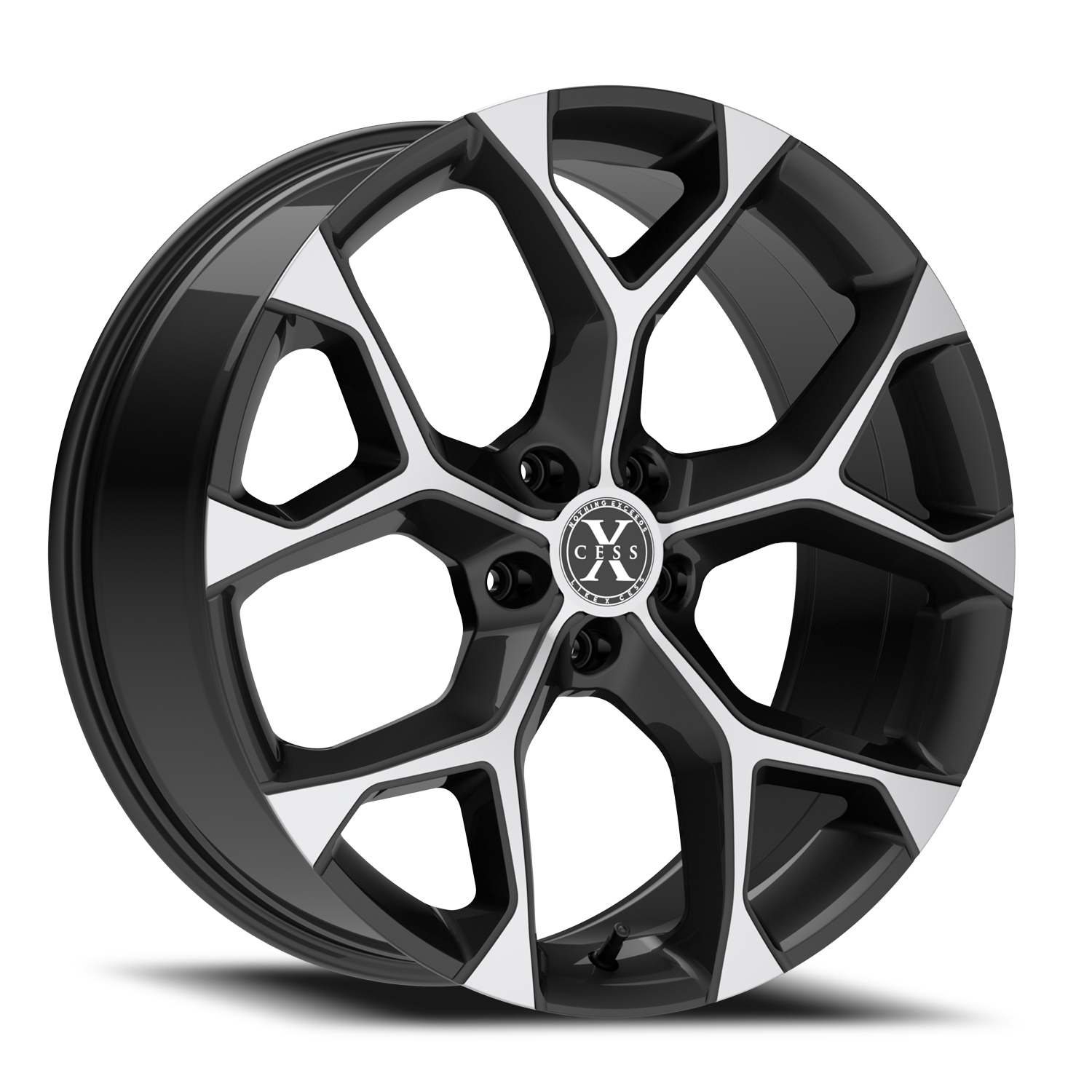 XCESS X05 5 FLAKE 24X9 15MM 5X115 GLOSS BLACK MACHINED | X0549051515GBM