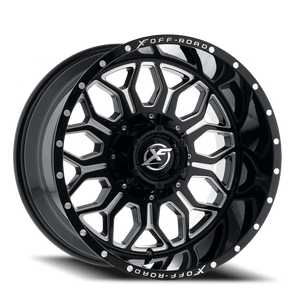 XF OFF-ROAD XF-227 20X12 -44 5X127/5X139.7 GLOSS BLACK & MILLED