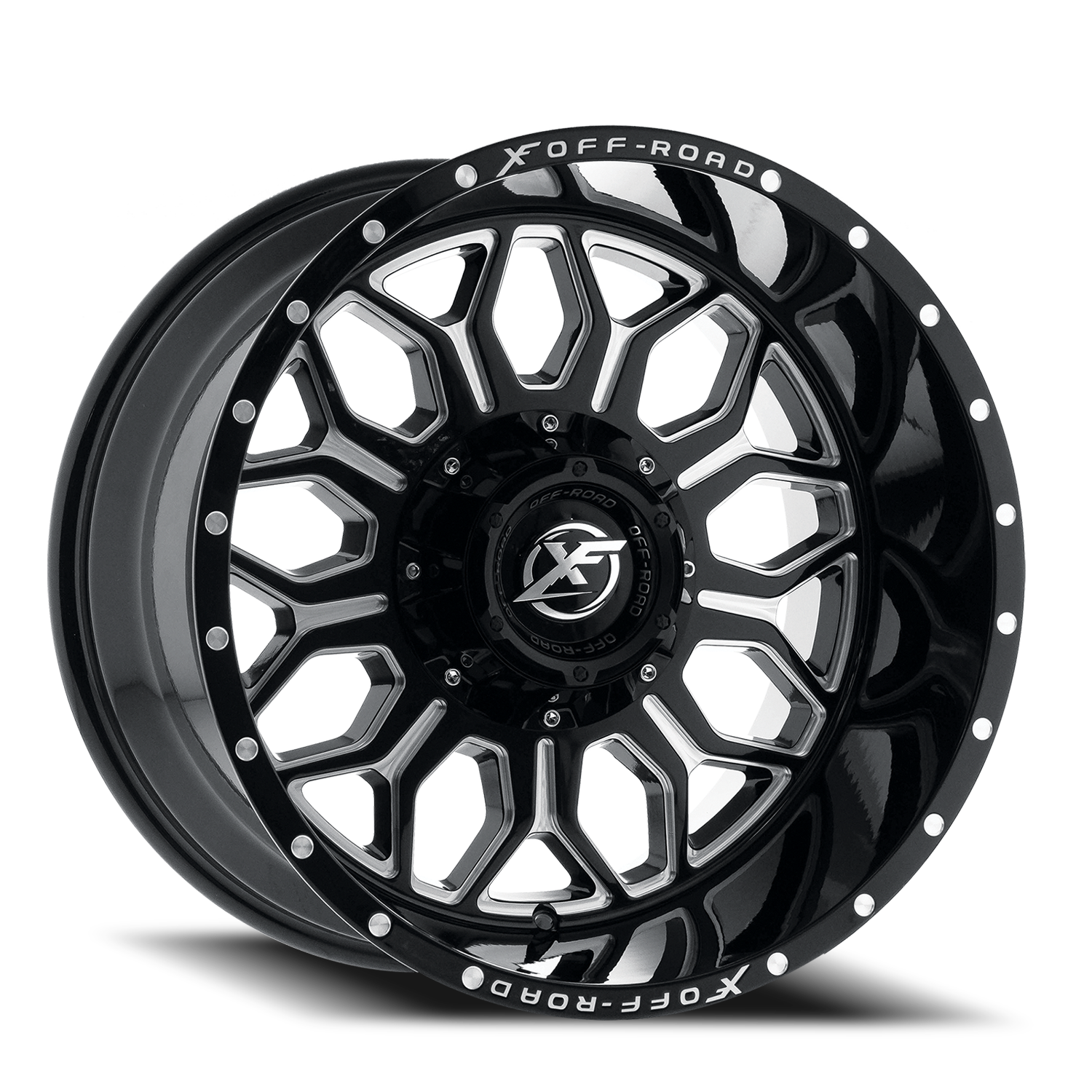 XF OFF-ROAD XF-227 20X10 -24 5X114.3/5X127 GLOSS BLACK & MILLED