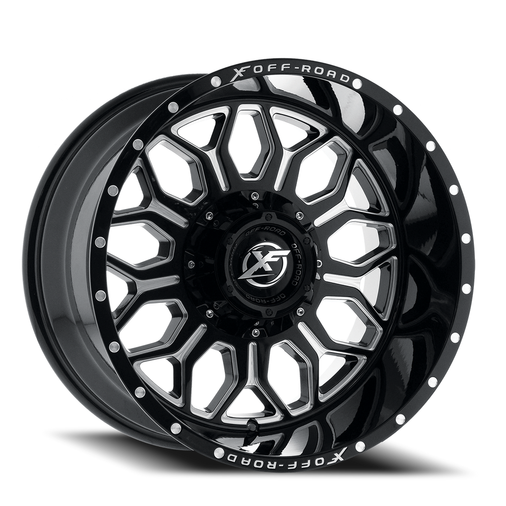 XF OFF-ROAD XF-227 20X10 -24 5X127/5X139.7 GLOSS BLACK & MILLED