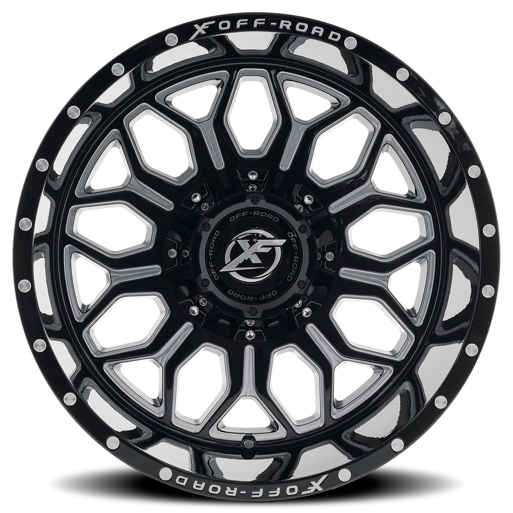 XF OFF-ROAD XF-227 20X12 -44 5X127/5X139.7 GLOSS BLACK & MILLED