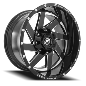 XF OFF-ROAD XF-205 22X10 -24 5X114.3/5X127 GLOSS BLACK & MILLED