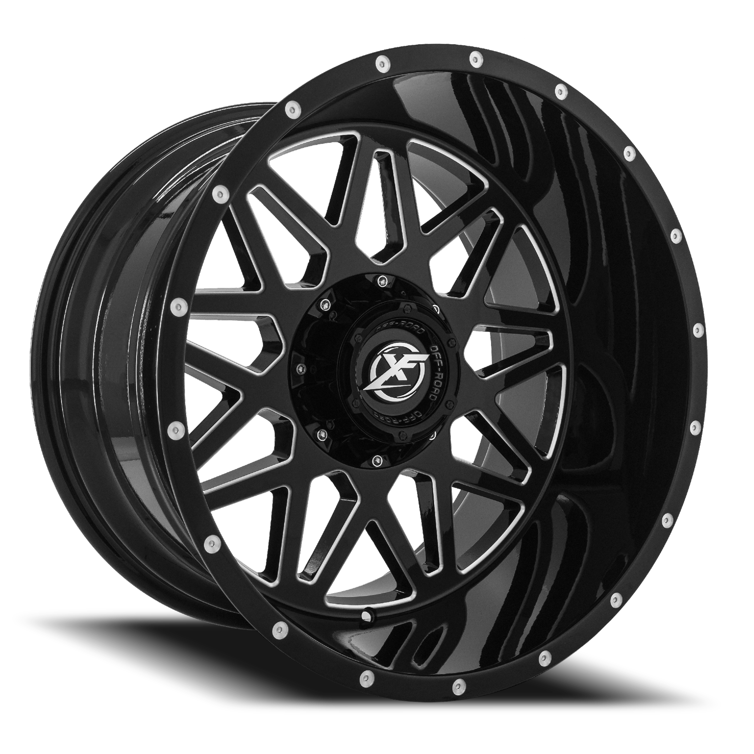 XF OFF-ROAD XF-211 20X10 -12 8X165.1/8X170 GLOSS BLACK & MACHINED