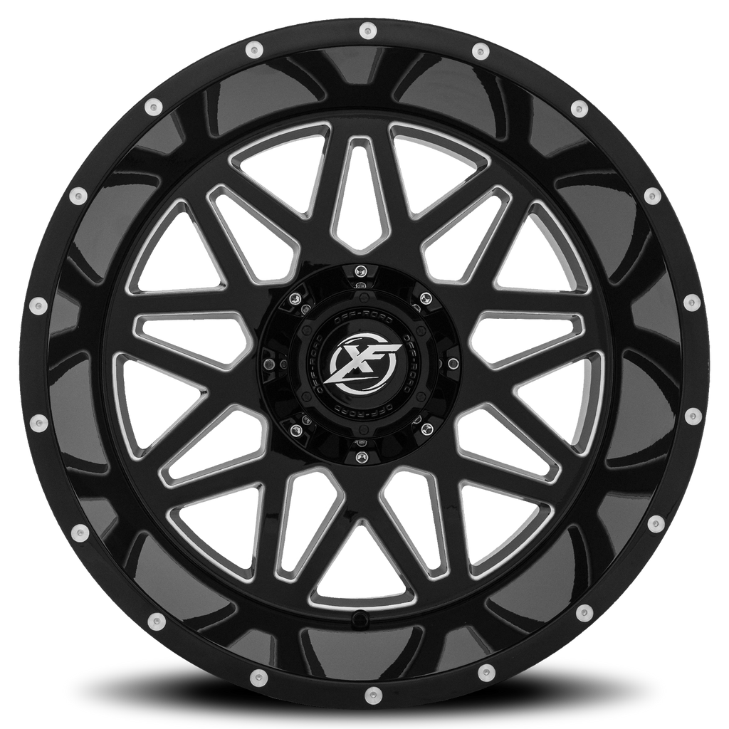 XF OFF-ROAD XF-211 20X10 -24 8X165.1/8X170 GLOSS BLACK & MACHINED
