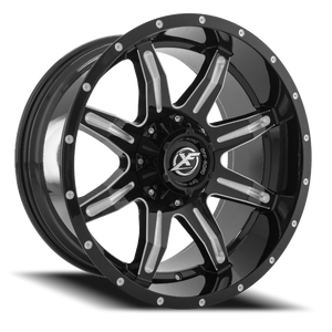 XF OFF-ROAD XF-215 24X12 -44 5X127/5X139.7 GLOSS BLACK & MILLED