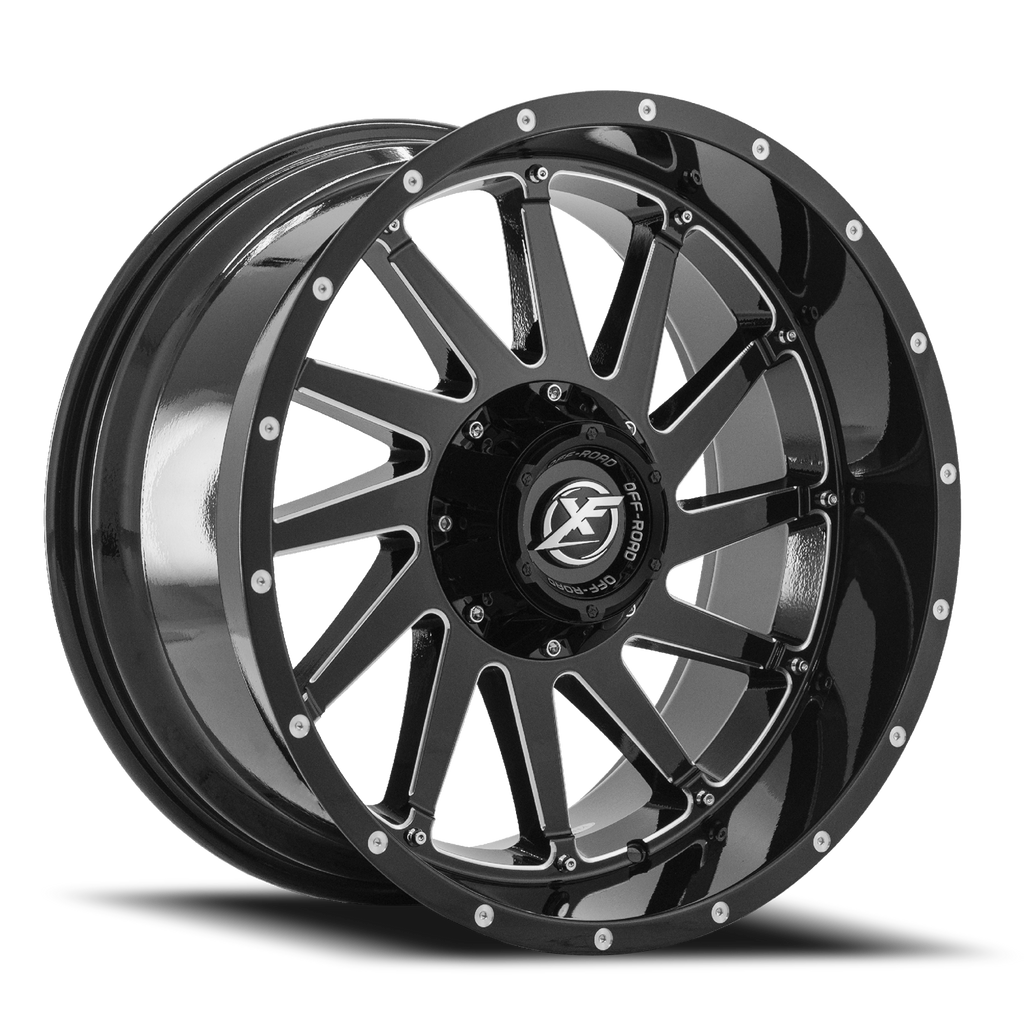 XF OFF-ROAD XF-216 22X12 -44 6X135/6X139.7 GLOSS BLACK & MILLED