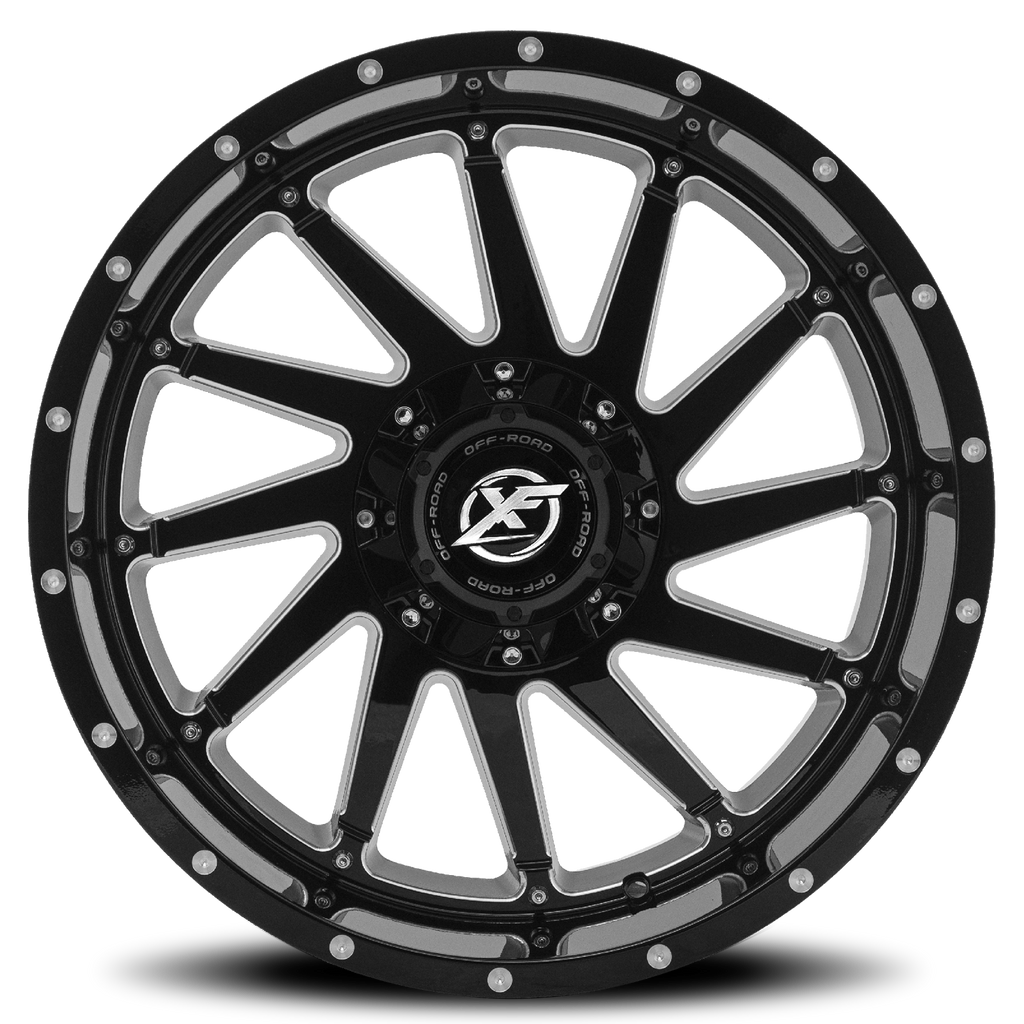 XF OFF-ROAD XF-216 22X12 -44 6X135/6X139.7 GLOSS BLACK & MILLED