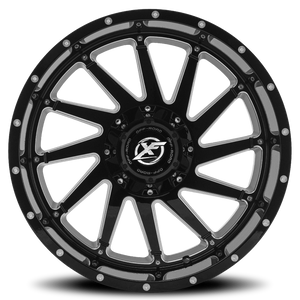 XF OFF-ROAD XF-216 22X12 -44 6X135/6X139.7 GLOSS BLACK & MILLED