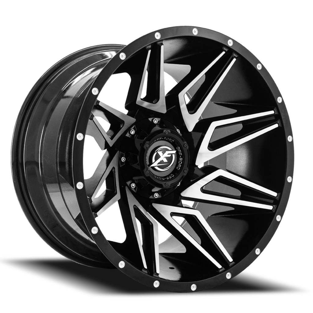 XF OFF-ROAD XF-218 20X10 -12 5X127/5X139.7 GLOSS BLACK & MACHINED
