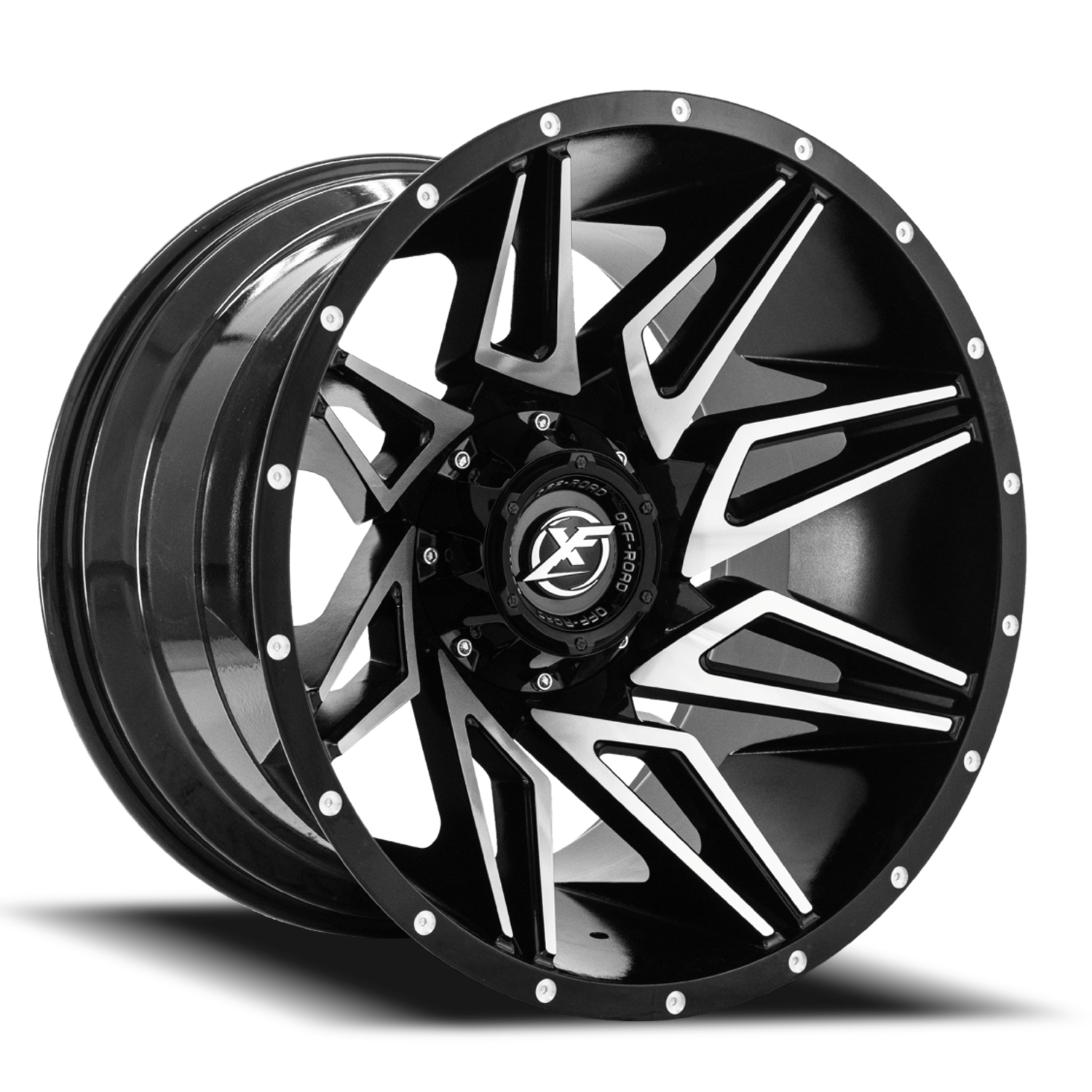 XF OFF-ROAD XF-218 20X10 -12 5X127/5X139.7 GLOSS BLACK & MACHINED