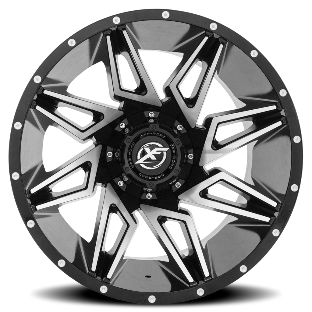 XF OFF-ROAD XF-218 20X10 -12 5X127/5X139.7 GLOSS BLACK & MACHINED