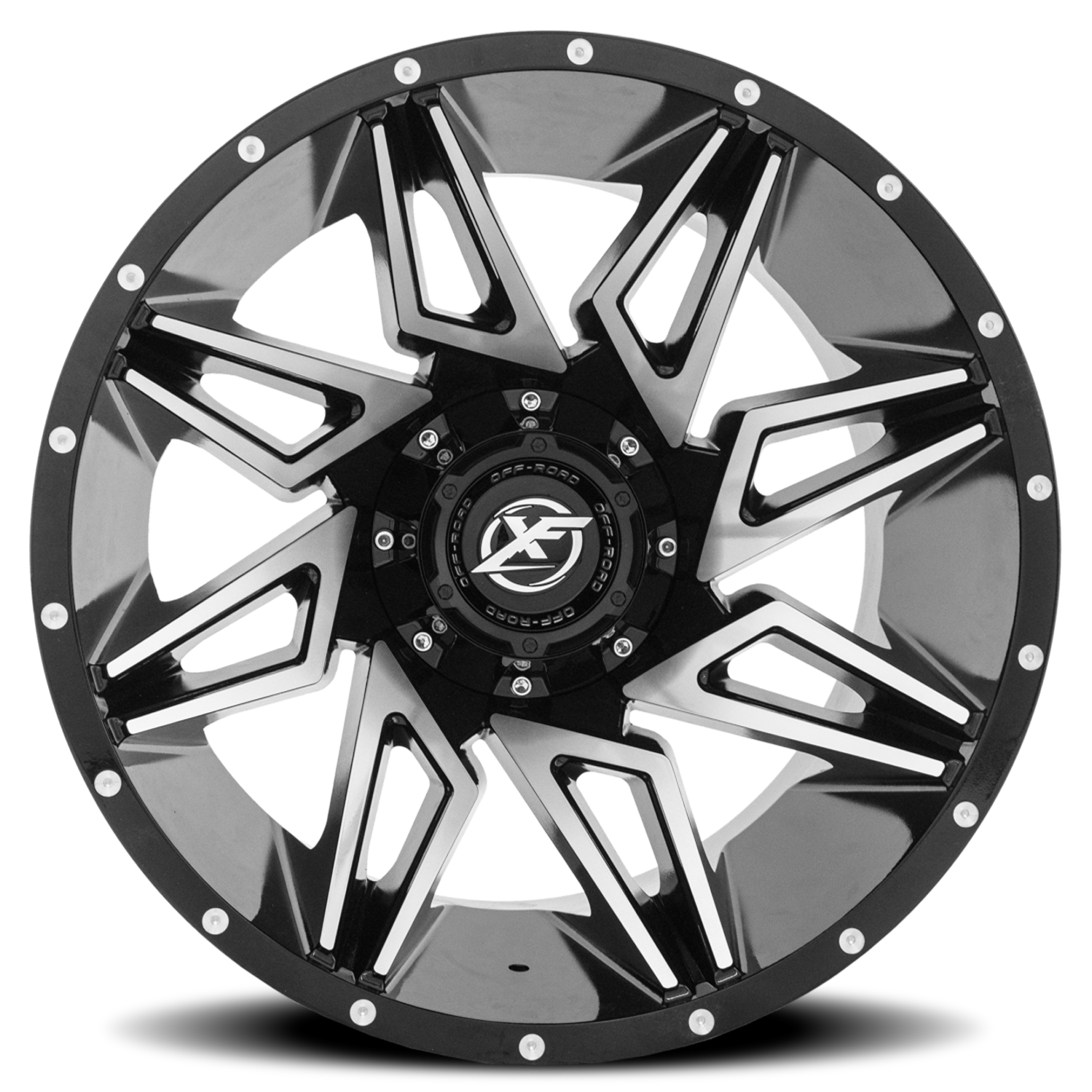 XF OFF-ROAD XF-218 20X10 -12 6X135/6X139.7 GLOSS BLACK & MACHINED