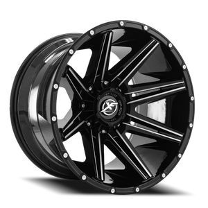 XF OFF-ROAD XF-220 18X9 12 8X165.1/8X180 GLOSS BLACK & MILLED