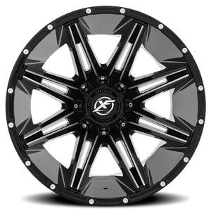 XF OFF-ROAD XF-220 22X12 -44 5X127/5X139.7 GLOSS BLACK & MILLED