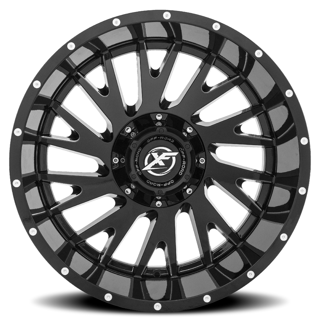 XF OFF-ROAD XF-221 22X12 -44 5X127/5X139.7 GLOSS BLACK & MILLED