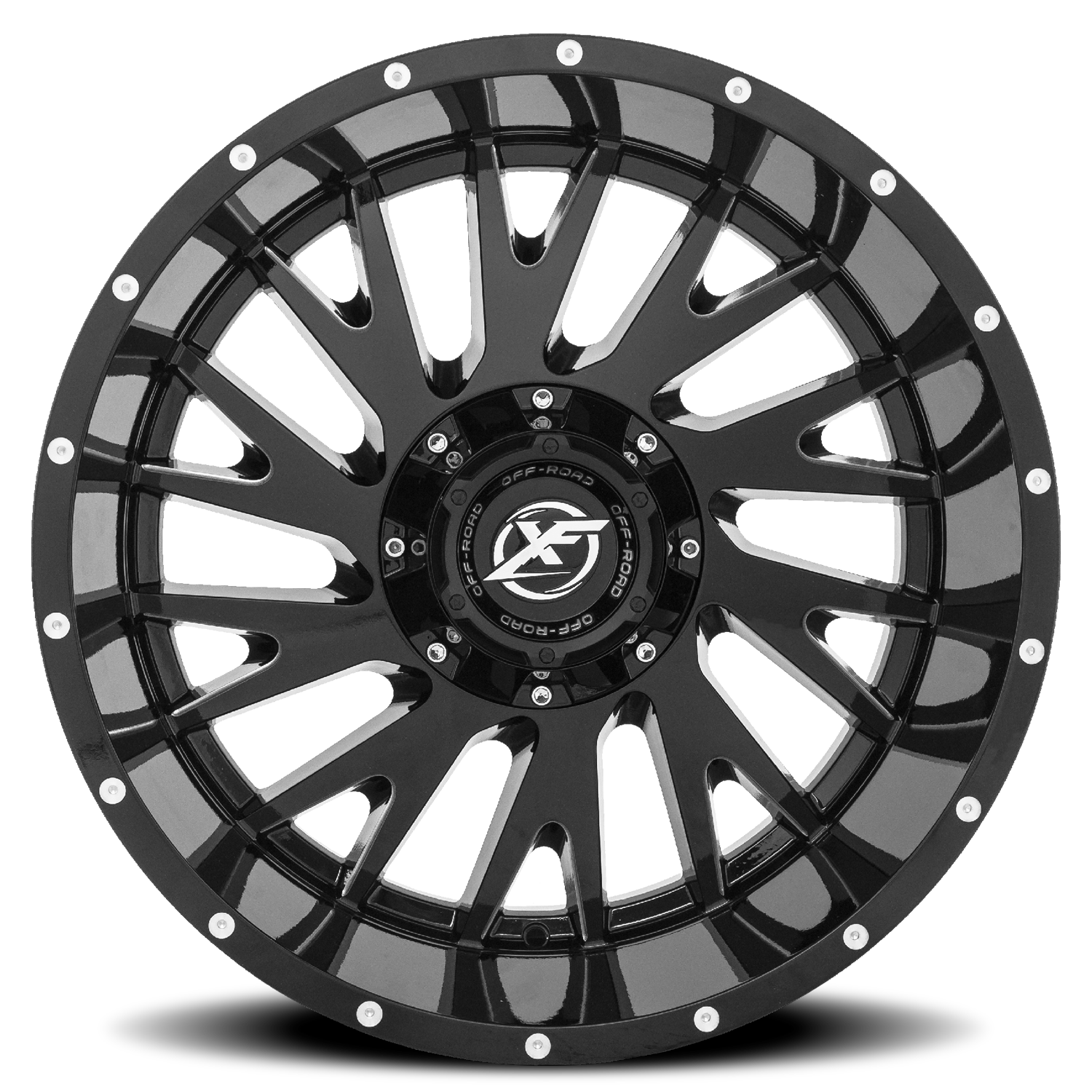 XF OFF-ROAD XF-221 22X12 -44 5X127/5X139.7 GLOSS BLACK & MILLED