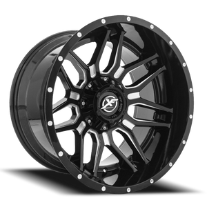 XF OFF-ROAD XF-222 20X9 12 5X139.7/5X150 GLOSS BLACK & MILLED