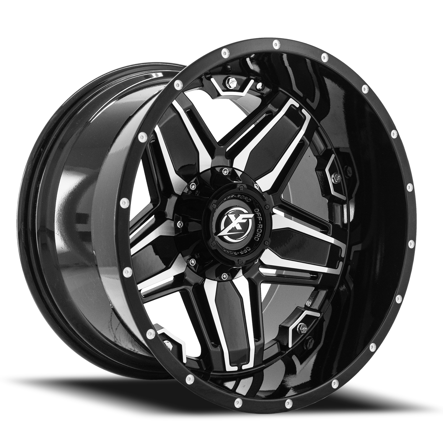 XF OFF-ROAD XF-223 20X10 -12 6X135/6X139.7 GLOSS BLACK & MACHINED