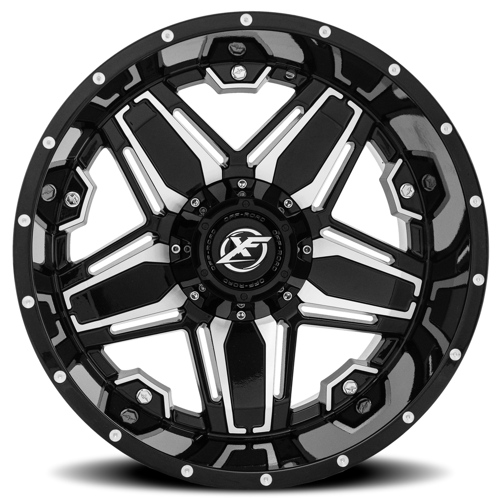 XF OFF-ROAD XF-223 20X10 -24 5X139.7/5X150 GLOSS BLACK & MACHINED