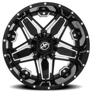 XF OFF-ROAD XF-223 20X12 -44 6X135/6X139.7 GLOSS BLACK & MACHINED