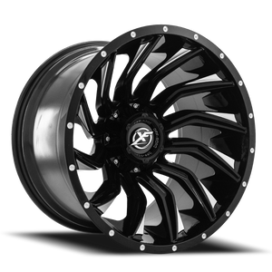 XF OFF-ROAD XF-224 22X12 -44 8X165.1/8X170 GLOSS BLACK & MILLED