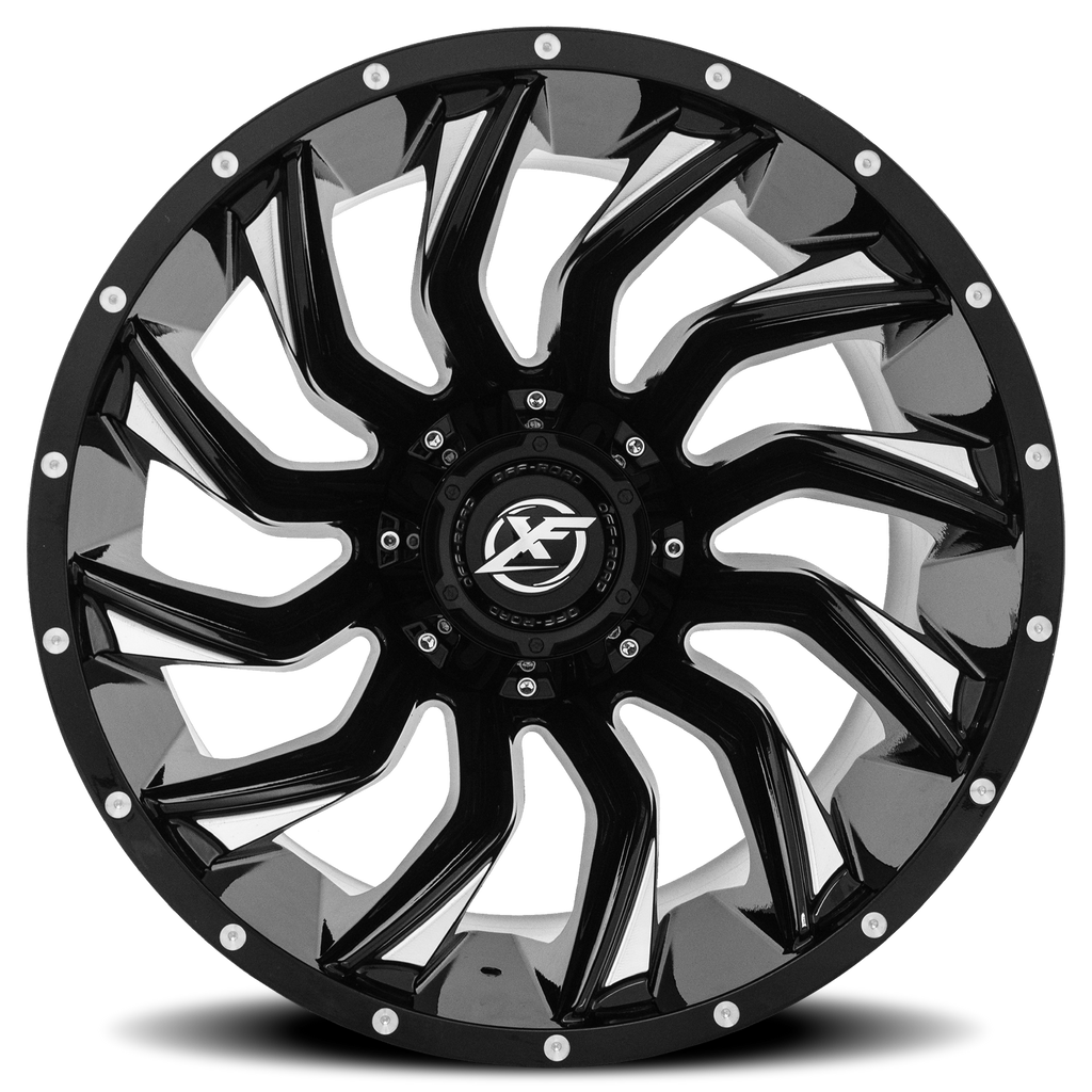 XF OFF-ROAD XF-224 20X9 0 8X165.1/8X170 GLOSS BLACK & MILLED