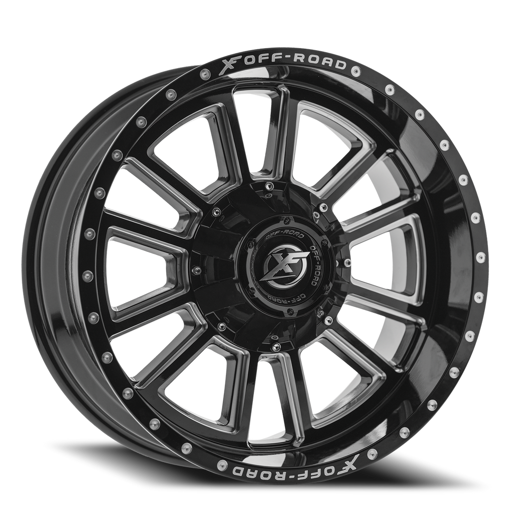 XF OFF-ROAD XF-225 20X9 -12 5X139.7/5X150 GLOSS BLACK & MILLED