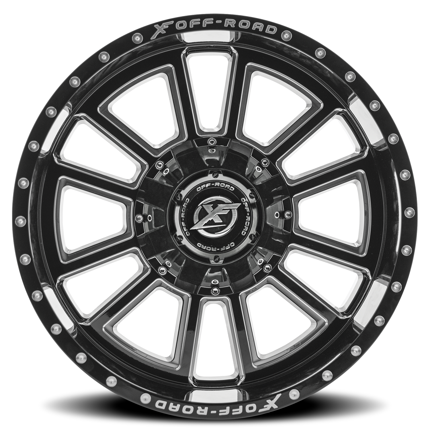 XF OFF-ROAD XF-225 20X10 -12 8X165.1/8X180 GLOSS BLACK & MILLED