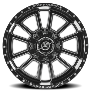 XF OFF-ROAD XF-225 20X10 -12 8X165.1/8X180 GLOSS BLACK & MILLED