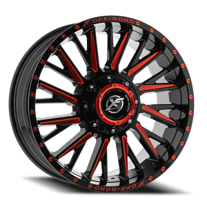 XF OFF-ROAD XF-226 20X10 -12 6X135/6X139.7 GLOSS BLACK & RED MILLED