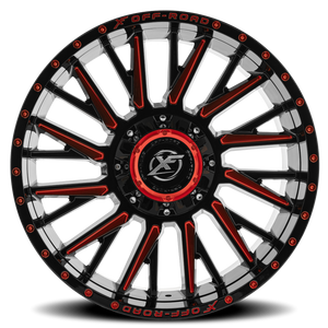 XF OFF-ROAD XF-226 20X10 -12 6X135/6X139.7 GLOSS BLACK & RED MILLED