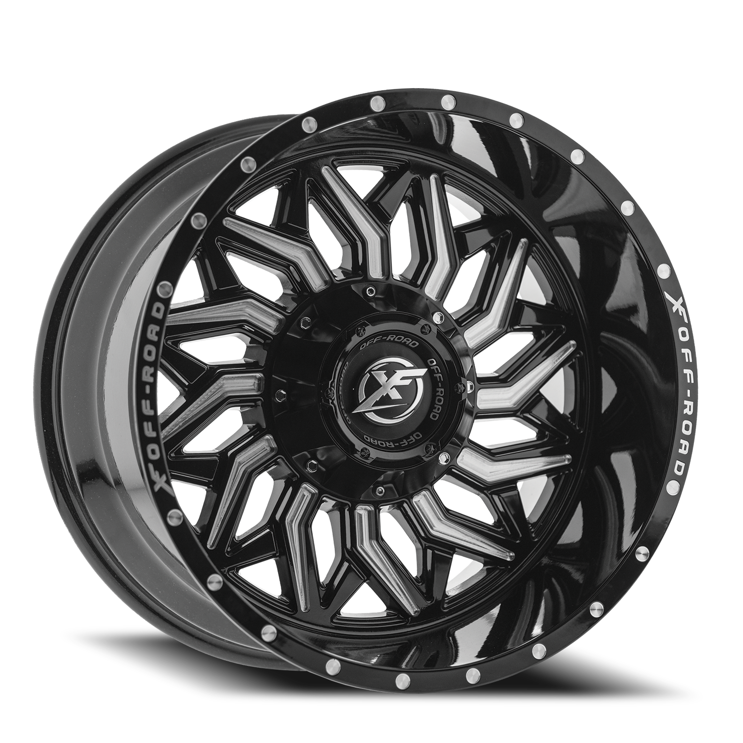 XF OFF-ROAD XF-228 26X14 -76 6X135/6X139.7 GLOSS BLACK & MILLED