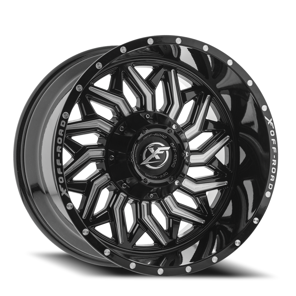 XF OFF-ROAD XF-228 20X12 -44 8X170/8X165.1 GLOSS BLACK & MILLED