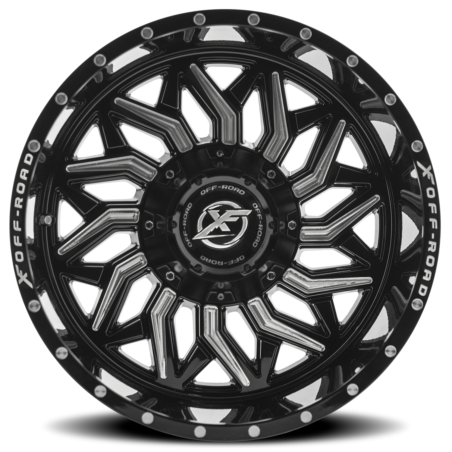 XF OFF-ROAD XF-228 20X10 -12 8X165.1/8X170 GLOSS BLACK & MILLED