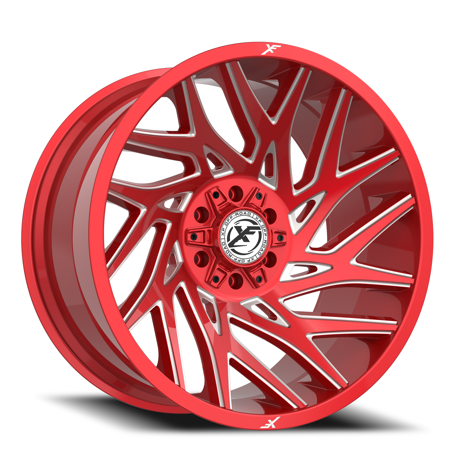 XF OFF-ROAD XF-229 22X12 -44 5X127/5X139.7 ANODIZED RED & MILLED