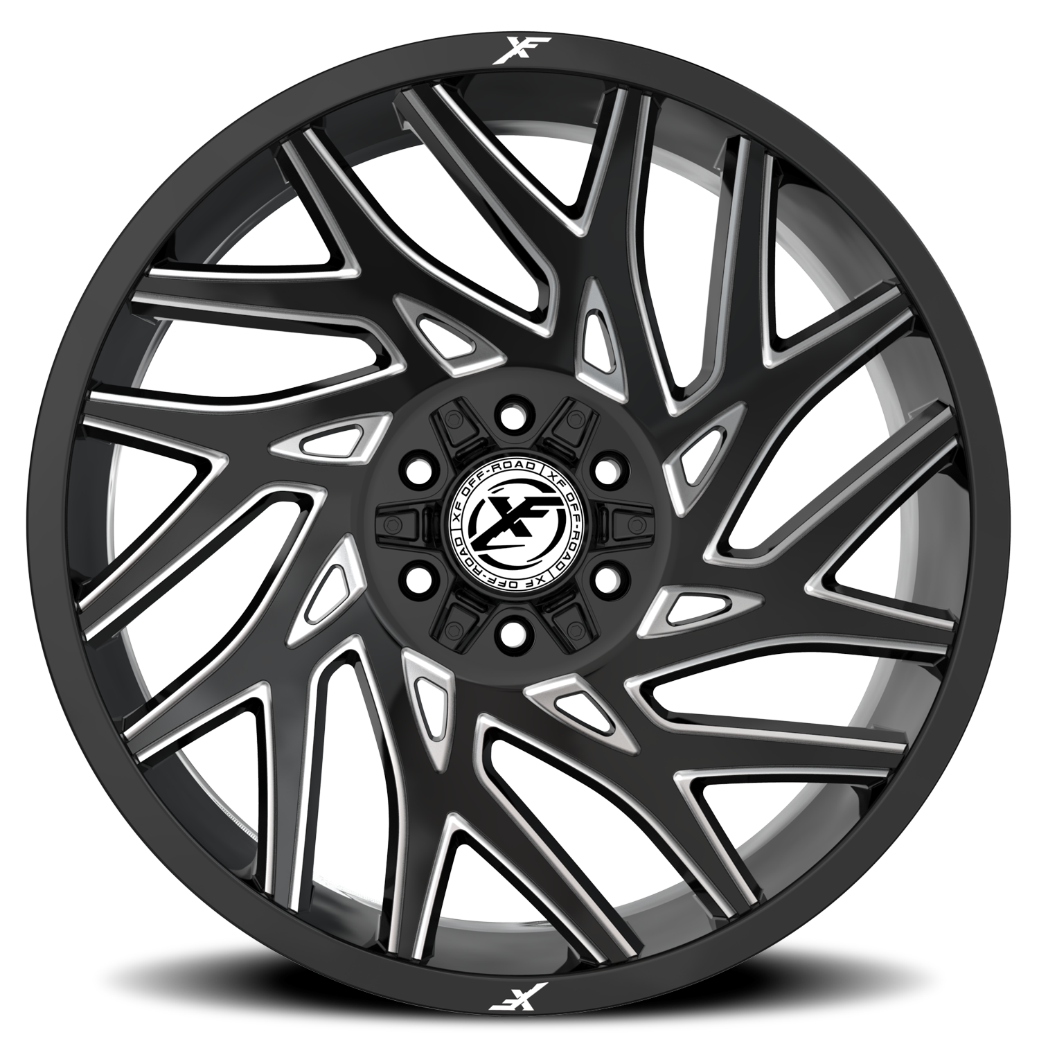 XF OFF-ROAD XF-229 20X10 -12 5X127/5X139.7 GLOSS BLACK & MILLED