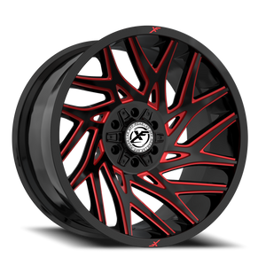 XF OFF-ROAD XF-229 20X9 0 5X127/5X139.7 GLOSS BLACK & RED MILLED