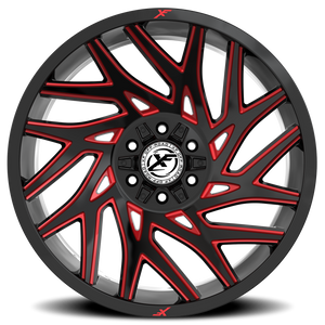 XF OFF-ROAD XF-229 22X10 -24 6X135/6X139.7 GLOSS BLACK & RED MILLED