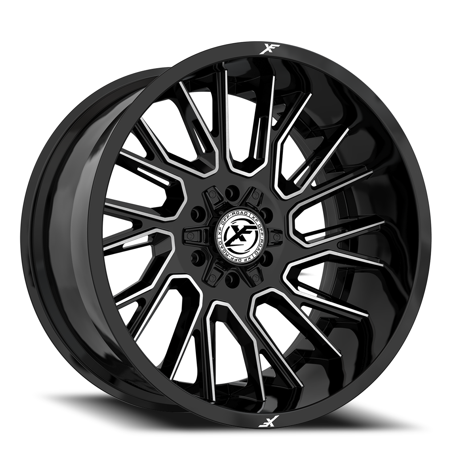 XF OFF-ROAD XF-230 22X10 -24 6X135/6X139.7 GLOSS BLACK & MACHINED