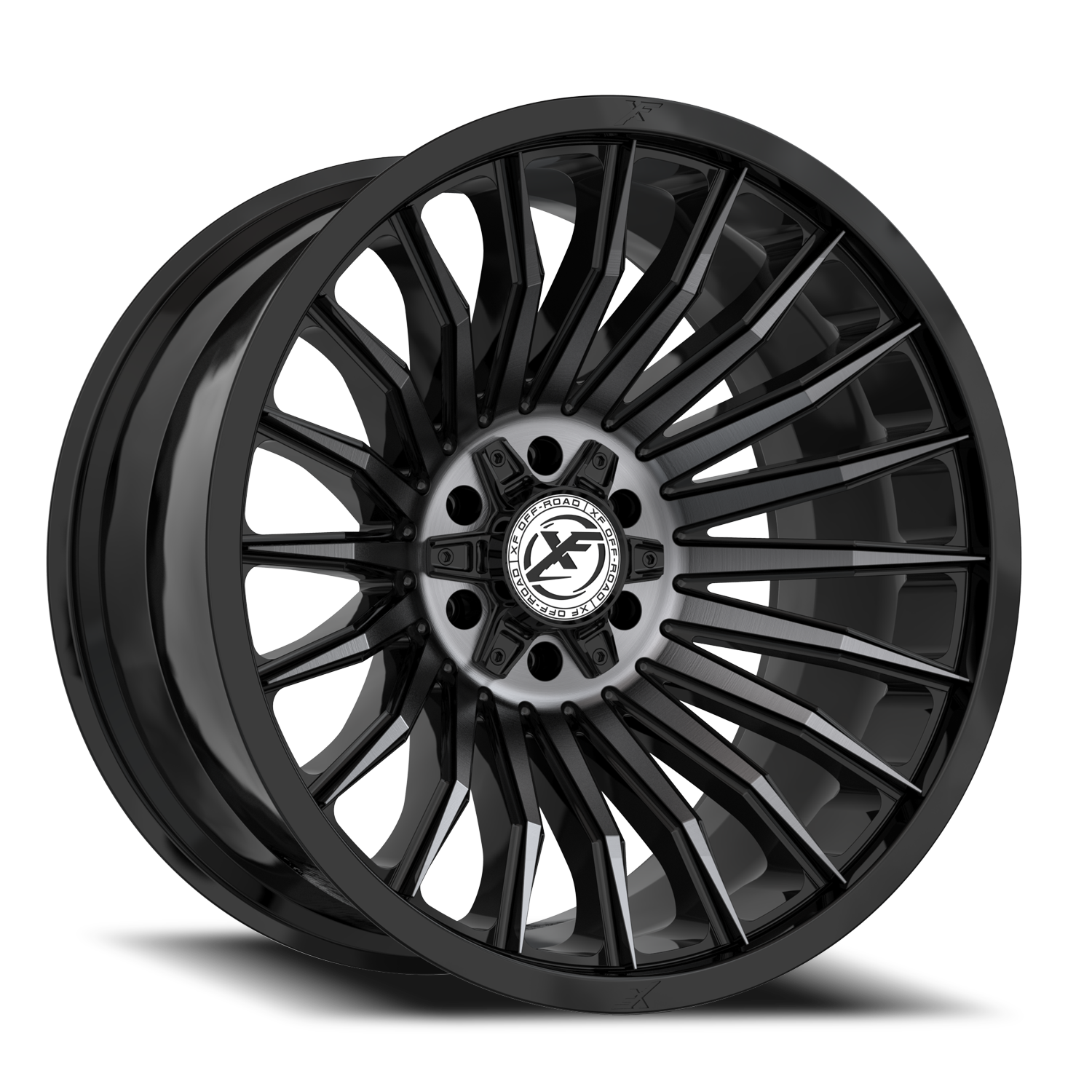 XF OFF-ROAD XF-231 20X10 -12 6X135/6X139.7 GLOSS BLACK & MACHINED TITANIUM DOUBLE DARK TINT