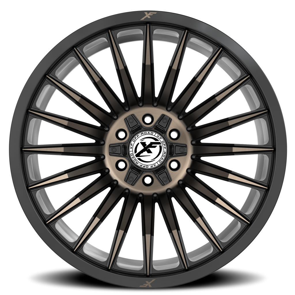 XF OFF-ROAD XF-231 20X10 -12 6X135/6X139.7 SATIN BLACK & BRONZE MACHINED DOUBLE DARK TINT